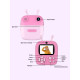 Дитячий фотоапарат миттєвого друку 5в1 + відео камера + принтер швидкий друк фото + mp3 плеєр + вбудовані ігри (Рожевий) 2 рулони фотопапіру в комплекті