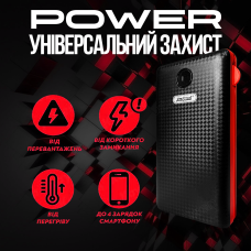 Повербанк умб 20000 mah з вбудованими кабелями micro usb type c lightning Andowl Q-T70Х1 павербанк для роутера телефону пристроїв powerbank зовнішній портативний акумулятор повербанки великої ємності чорно червоний